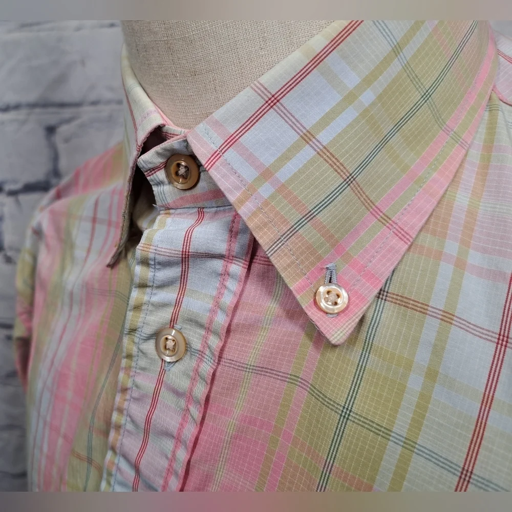 Burberry London Men's Button Down Shirt Check Vintage USA 90s Relaxed Fit Medium - Picture 15 of 16